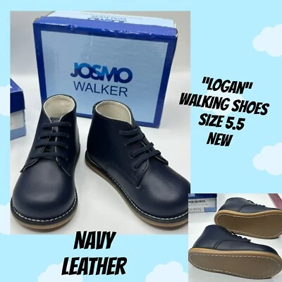 Josmo Zapatos de Bebé Caminante AZUL MARINO Clásicos Cuero Logan Caminar NUEVO Talla 5.5 Con Cordones Foto 1 de 4