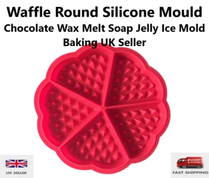 Waffle Round Silicone Mould Chocolate Wax Melt Soap Jelly Ice Mold Baking UK - Picture 1 of 3