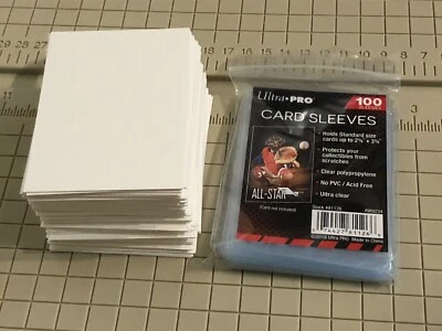 100 ACEO Cards & Sleeves, Blank 140 lb Watercolor Paper 2.5 x 3.5 White Fabriano - Image 1 of 4