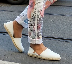 VERBENAS Alpargatas Carmen Núcleo Blanco Blanco Cuero Auténtico Mujer - Imagen 1 de 9