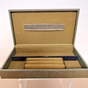 VTG Swank Men's Green Deco Cufflink Case Jewelry Sweden Design Philippe 6x11" - Picture 1 of 3