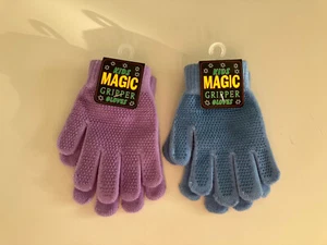2 Pairs Of Fabulous Kids Magic Gripper Gloves , Blue And Lilac, BNWT - Picture 1 of 2