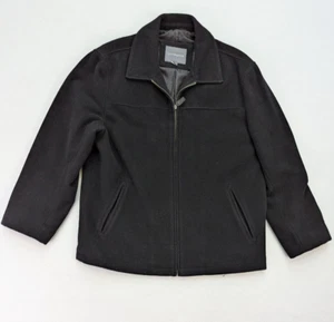 Covington Men's Wool Blend Jacket Coat Size M Black Full Zip - Picture 1 of 14