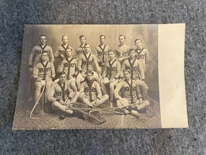 RPPC 1910 Lacrosse Sports Team Postcard Vintage Antique - Picture 1 of 2