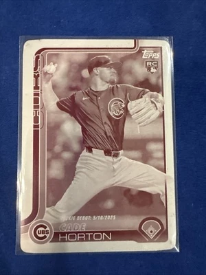 2025 Topps Update Series Cade Horton Magenta Printing Plate 1/1 ROY Finalist 🔥 - Image 1 of 4