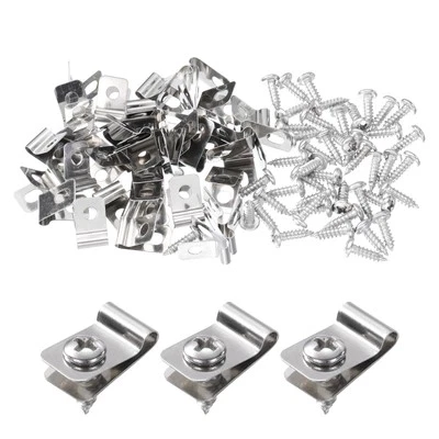 40pcs Wire Fence Clips 0.12" Stainless Steel Fencing Mounting Clips with Screws - Image 1 of 4