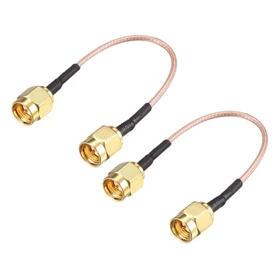 UXCELL RF Coaxial Câble Connection Fil RG-178 SMA Mâle à SMA Mâle 10cm 2Pcs