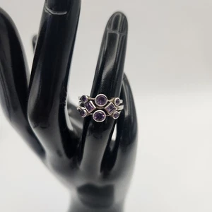 Juego de 3 anillos apilables de piedra esterlina y púrpura talla 5,5 (¿amatista?) - Imagen 1 de 11