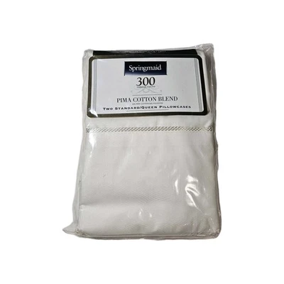 Juego de 2 fundas de almohada estándar Queen de mezcla de algodón Pima de 300 hilos marfil nuevo Foto 1 de 4