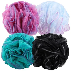 4 Pack Large 75g Mesh Shower Loofahs Bath Sponge Body Wash Puff Scrubbers - Picture 1 of 8