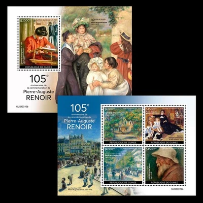 Pierre-Auguste Renoir  Paintings Art MNH Stamps 2024 Guinea M/S + S/S - Image 1 of 3