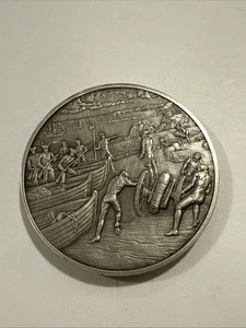 Offizielle Geschichte des kolonialen Amerikas 1745 Kolonisteneroberung französischer Hafen Medaille CC2 - Bild 1 von 5