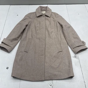 Appleseed's Wool Blend Car Coat Womens Medium Tan Lined Button Front Pockets - Picture 1 of 8