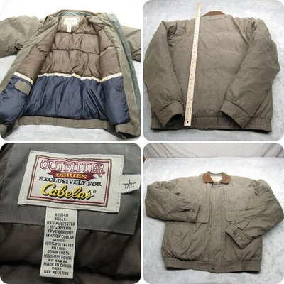 Chaqueta de Plumón Cabelas Para Hombre Grande Alta Verde Gamuza Cuero Aislado Grueso Lluvia De Colección Foto 1 de 4