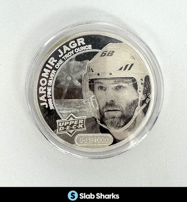 Moneda de una onza troy de plata fina Jaromir Jagr 2017 cubierta superior .999/5000 Foto 1 de 4