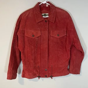 Chaqueta Out Brook De Colección Y2K Mujer Mediana Gamuza Cuero Cremallera Frontal Cordón Cremallera - Imagen 1 de 14