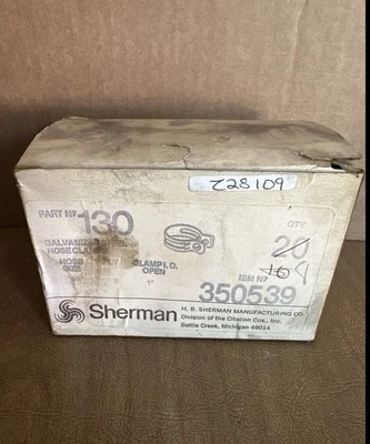 Sherman NOS 5/8 hose clamps 3 Ply # 130 Quantity Of 20 Pieces    K2 - Image 1 of 3
