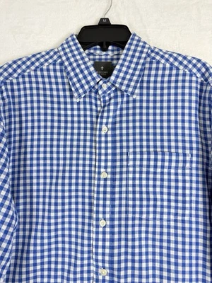 Hawkings McGill Shirt Medium Mens Button Up Blue Gingham Check Long Sleeve - Image 1 of 4