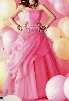 Alfred Angelo Royal Ball Disney Princess Stunning Dress Ballgown Size 2 Coral - Image 1 of 4