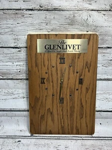 VTG The Glenlivet Malt Scotch Whisky 12 Years Old Single Wooden Wall Clock Sign - Picture 1 of 7
