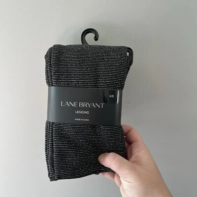 NUEVO Leggings Lane Bryant Negros Plateados Elastizados Neutros Profesionales Talla A-B Foto 1 de 4