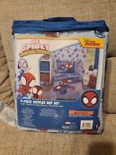 Disney Jr Marvel Spidey And His Amazing Friends 3-piece Toddler Bed Set, New 