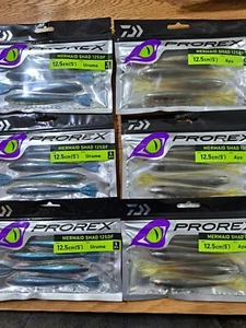 Daiwa Prorex Mermaid Shads 12.5cm Ayu & Urume 5 Pieces X 6 Packs - Picture 1 of 9