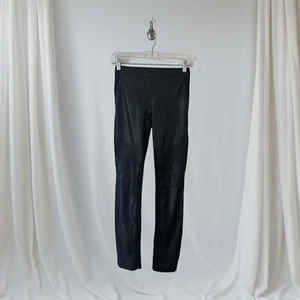BCBGMAXAZRIA Womens Maddox Faux Leather Leggings Size XS Black Moto Pull On - Picture 1 of 12