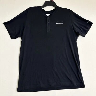 Columbia Omni Wick 3 Button Short Sleeve Henley Black Men’s Size Large - Image 1 of 4