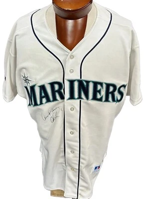 Alex Rodriguez Signed Mariners Russell Authentic Jersey ARod Rookie Auto PSA COA - Image 1 of 4