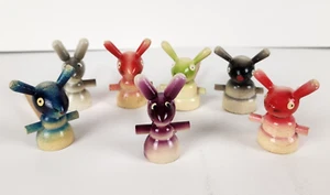 Vintage Cake Decoration Cupcake Toppers Lot of 7 Wooden Picks Mouse Rabbit Japan - Bild 1 von 14