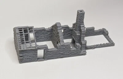 HO Scale Ruined Building House Cottage 3D Printed Foto 1 de 4
