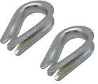 2 x 3mm Galvanised Wire Rope Thimbles, Wire Rope Loop Insert (Qty 2)