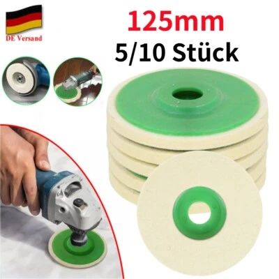 5/10 Stk 125 mm Wolle Polieren Rad Filz Polierscheibe 5 Zoll für Winkelschleifer - Bild 1 von 4