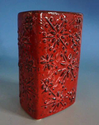 FM22-667: West Germany Design Keramik Vase Blumenvase rot 70er Pop Panton - Bild 1 von 4