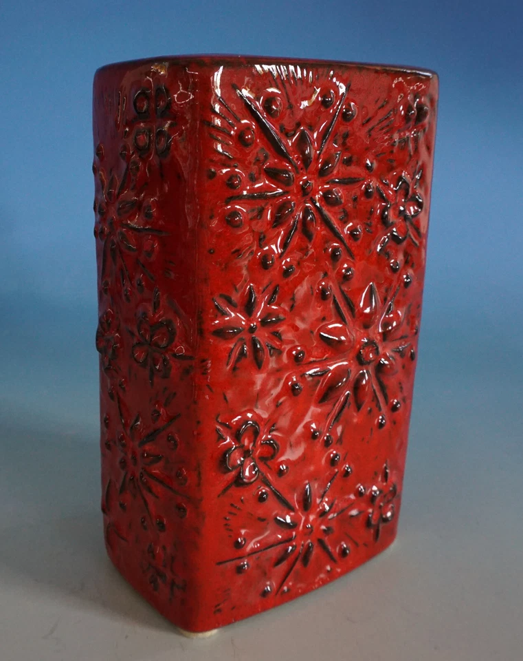 Vintage West Germany Design Keramik Vase Blumenvase rot 70er Pop Panton FM22-667 - Bild 1 von 4