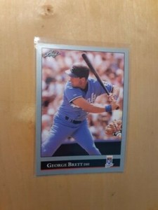 1992 Leaf #255 George Brett Kansas City Royals Baseball Card, HOF, 3rd base,(NM)