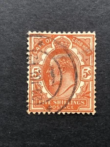 C.O.G.H.-South Africa 1902 5/- Brown-Orange Top Value FU VF Sg 78 UK Free Post - Picture 1 of 1