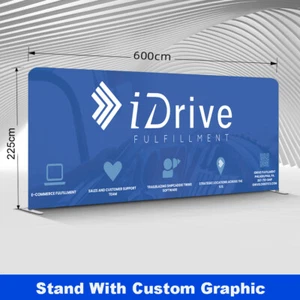 20ft Custom Tension Fabric Pop Up Stand Backdrops Trade Show Displays Booth - Picture 1 of 5