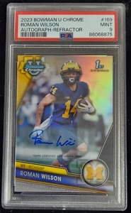 2023 BOWMAN U CHROME MICHIGAN WOLVERINES ROMAN WILSON #169 139/499 AUTO PSA 9 - Picture 1 of 6