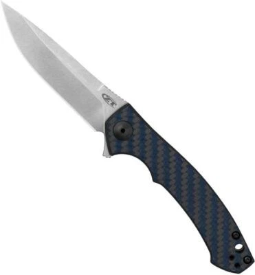 Zero Tolerance 0450BLUCF Flipper Knife 3.25" Magnacut Blade Blue Carbon Fiber - Image 1 of 4