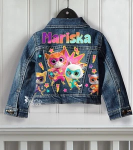 Super Kitties Jean Jacket, Super Kitties Jean Jacket, Disney Denim Jacket, Cat - Picture 1 of 5