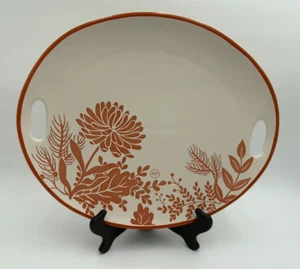 Bandeja para servir ovalada floral colección artesanal Rae Dunn con asas - Imagen 1 de 8