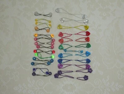 Lote de 26 piezas de bolas de doble llama retro vintage de los 80 corazones cola de caballo arco iris Foto 1 de 4