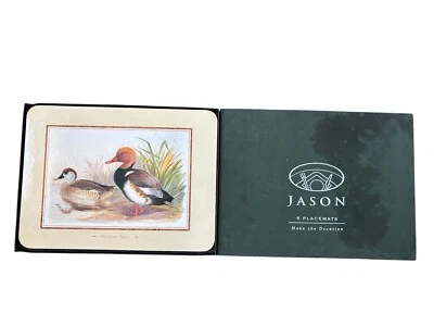 Jason Placemats Wood Ducks By Henry Jones Scenery Cork Back Set Original Box NZ - Image 1 of 4