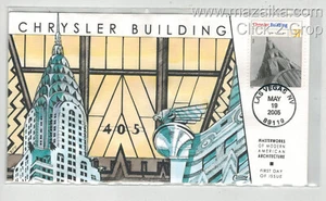 COLLINS HANDPAINTED MASTERWORKS MODERN ARCHITECTURE CHRYSLER BUILDING NEW YORK - Picture 1 of 1