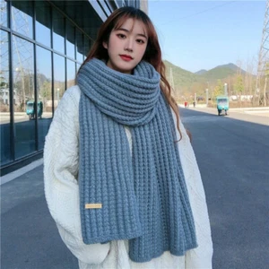 Women Winter Scarf New Korean Woolen Scarf Lovers Mens And Women Thicken Scarve - Picture 1 of 17