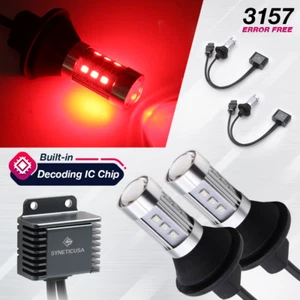 2X 3157 Error Free LED Bulbs for Red Brake Stop or Turn Signal Parking Lights - Picture 1 of 8