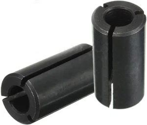 2Pcs 1/2" to 1/4" Router Collet Reduction Sleeve Tool Bit - A3 Carbon Steel Blac - Picture 1 of 12