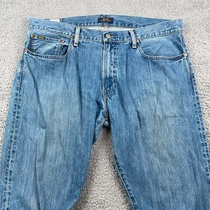 Polo Ralph Lauren Jeans Mens 36x34 Blue Hampton Relaxed Straight Casual 37x33 - Picture 1 of 13